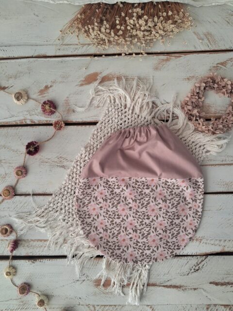 Worek na buty do przedszkola różowe kwiatuszki