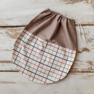 Worek na buty do przedszkola w kratkę 40×40