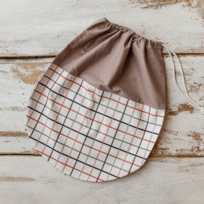 Worek na buty do przedszkola w kratkę 40×40