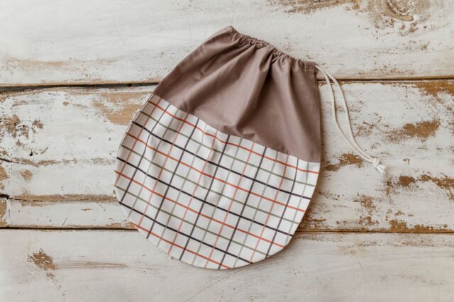 Worek na buty do przedszkola w kratkę 40×40