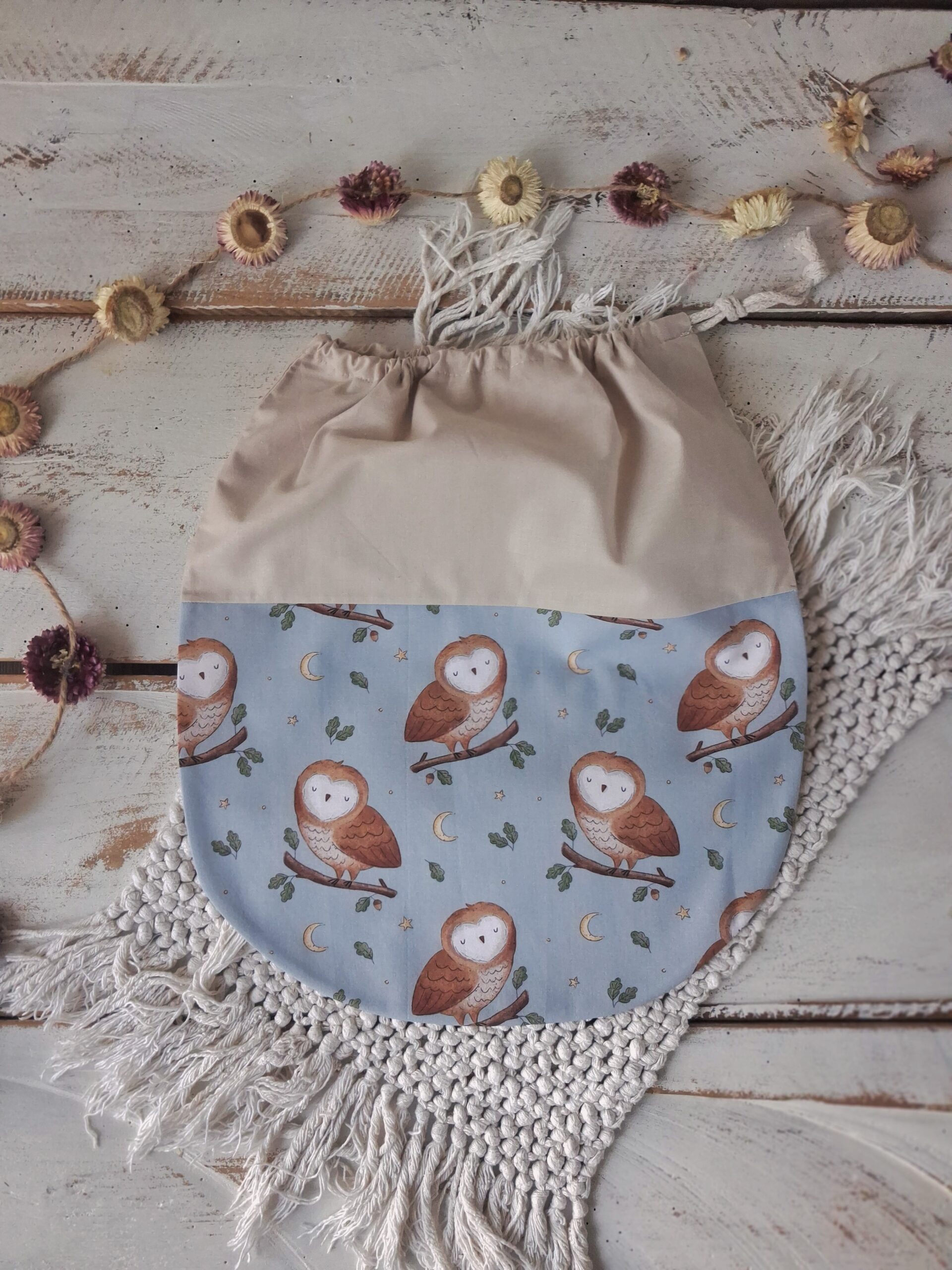 Worek na buty do przedszkola w sowim gaju