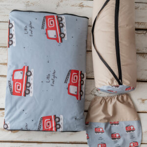 Śpiworek do przedszkola 140×75cm wozy strażackie