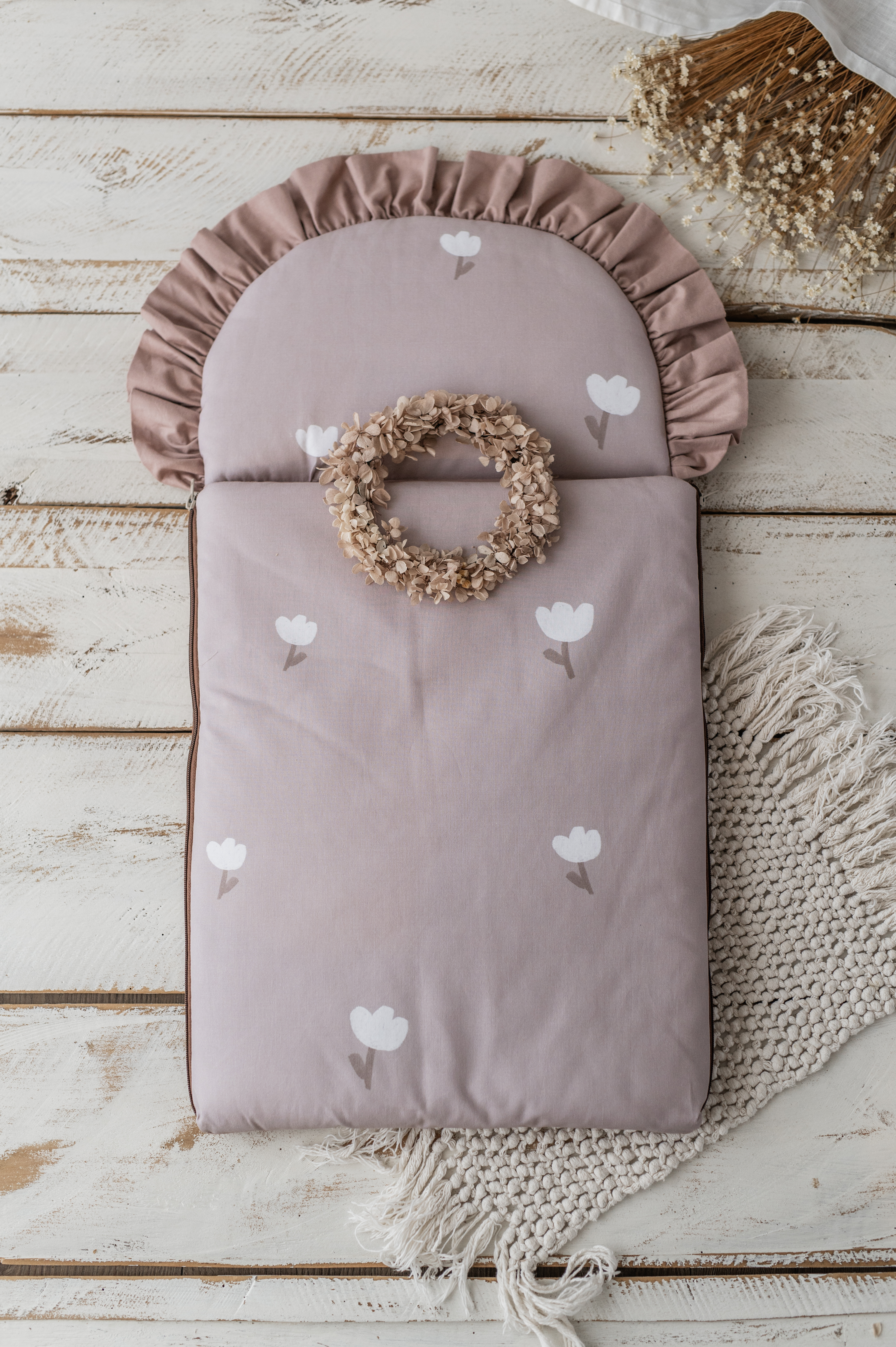 Śpiworek niemowlęcy 40×75cm duże tulipanki  0–6 miesięcy