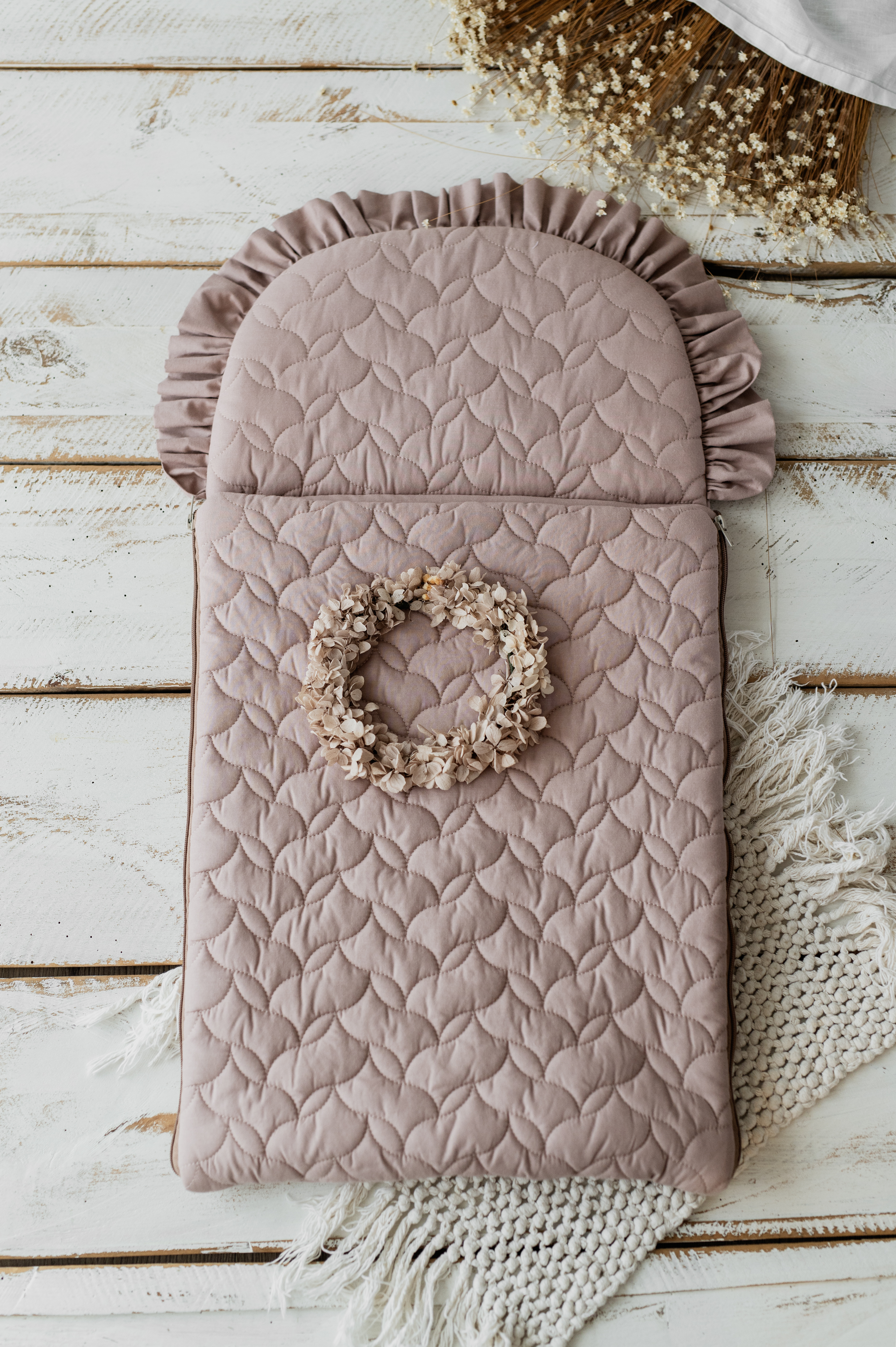 Śpiworek niemowlęcy różowy 40×75cm pikowany 0–6 miesięcy