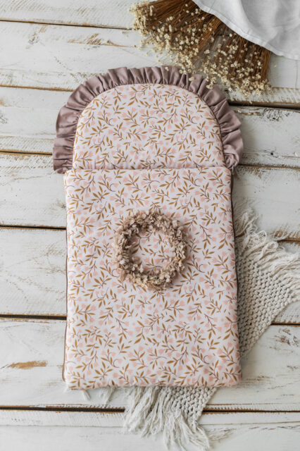 Śpiworek niemowlęcy bawełniany 40×75 cm różowe konwalie