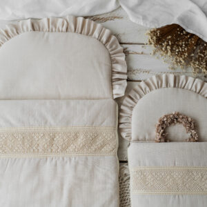 Śpiworek niemowlęcy lniana kratka 40×75cm ,  jedwab naturalny