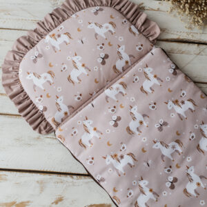 Śpiworek niemowlęcy lniany 50×100 cm śliczne jednorożce