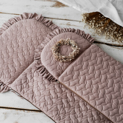 Śpiworek niemowlęcy różowy 40×75cm pikowany 0–6 miesięcy