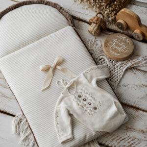 Śpiworek niemowlęcy lniany w paski  40×75cm , 0-6 miesięcy