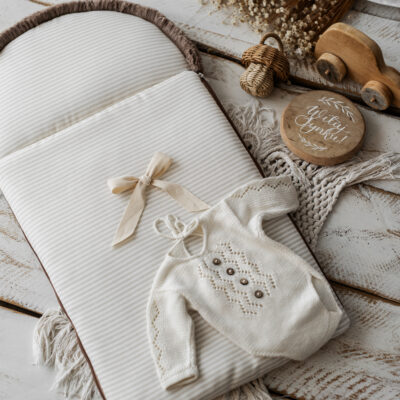 Śpiworek niemowlęcy lniany w paski  50×100cm , 6-18 miesięcy