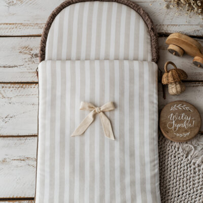 Śpiworek niemowlęcy lniany w paski  50×100cm , 6-18 miesięcy