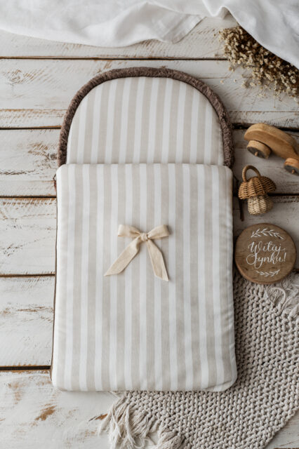 Śpiworek niemowlęcy lniany w paski  40×75cm , 0-6 miesięcy