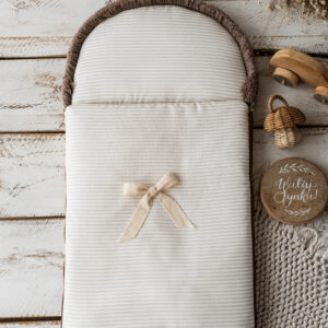 Śpiworek niemowlęcy lniany w paski  40×75cm , 0-6 miesięcy