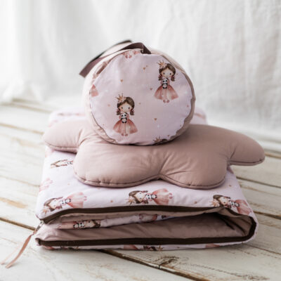 Różowy śpiworek  do przedszkola dla dziewczynki 140×75cm księżniczka