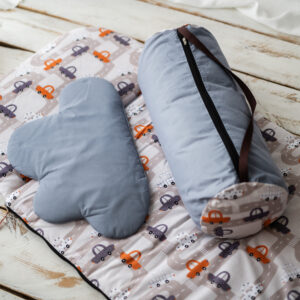 Śpiworek dla chłopca do przedszkola 120×60cm samochody