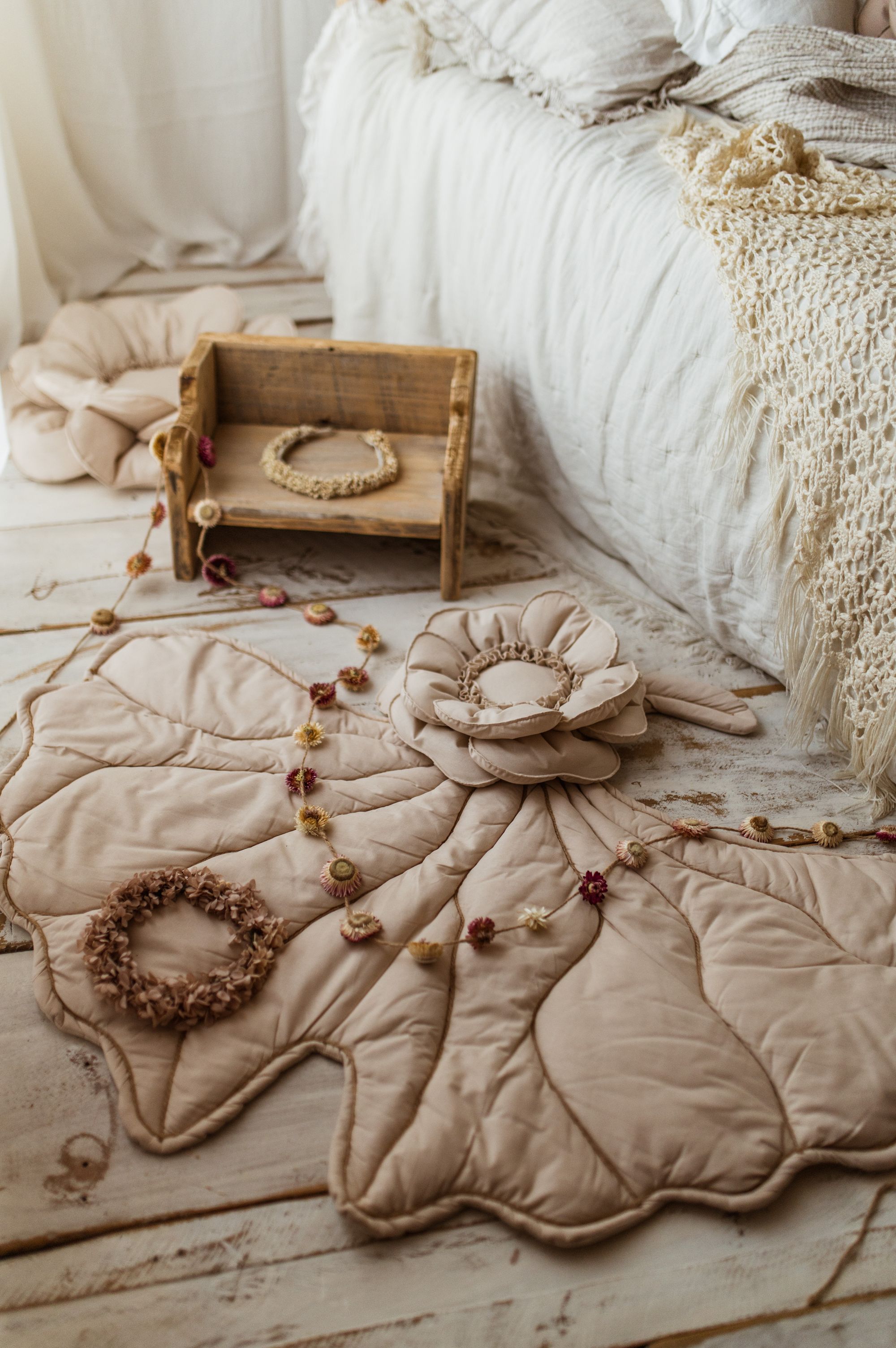 Mata podłogowa do zabawy liść miłorząb natural