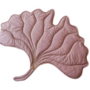 Mata podłogowa do zabawy liść miłorząb retro róż