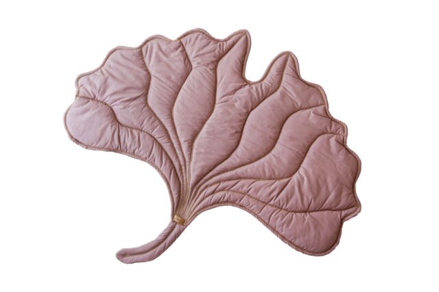 Mata podłogowa do zabawy liść miłorząb retro róż