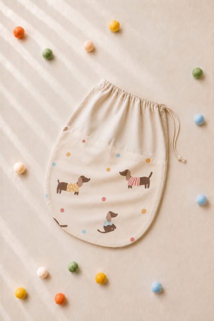 Worek do przedszkola na buty w Jamniki – 40×40 cm