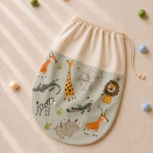 Worek na buty do przedszkola Safari – 40×40 cm