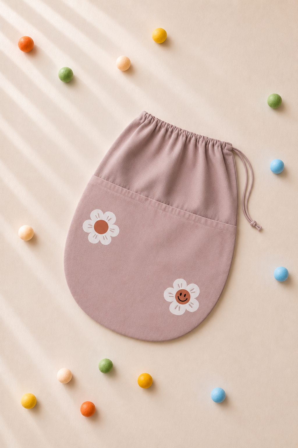 Worek na buty do przedszkola 40×40 cm Kwiatki