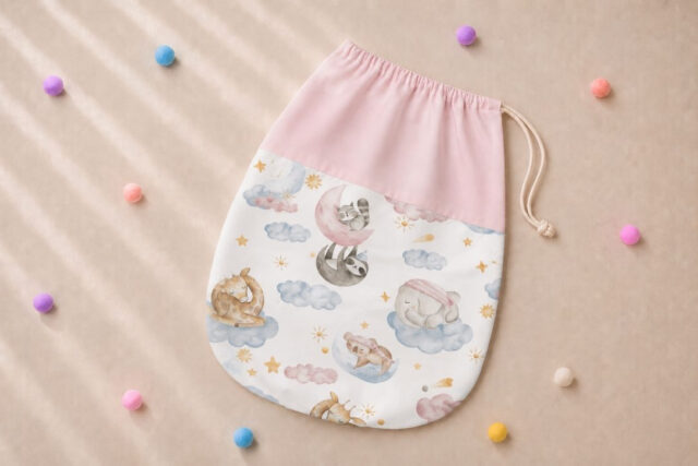 Worek do przedszkola na buty 40×40 cm różowy